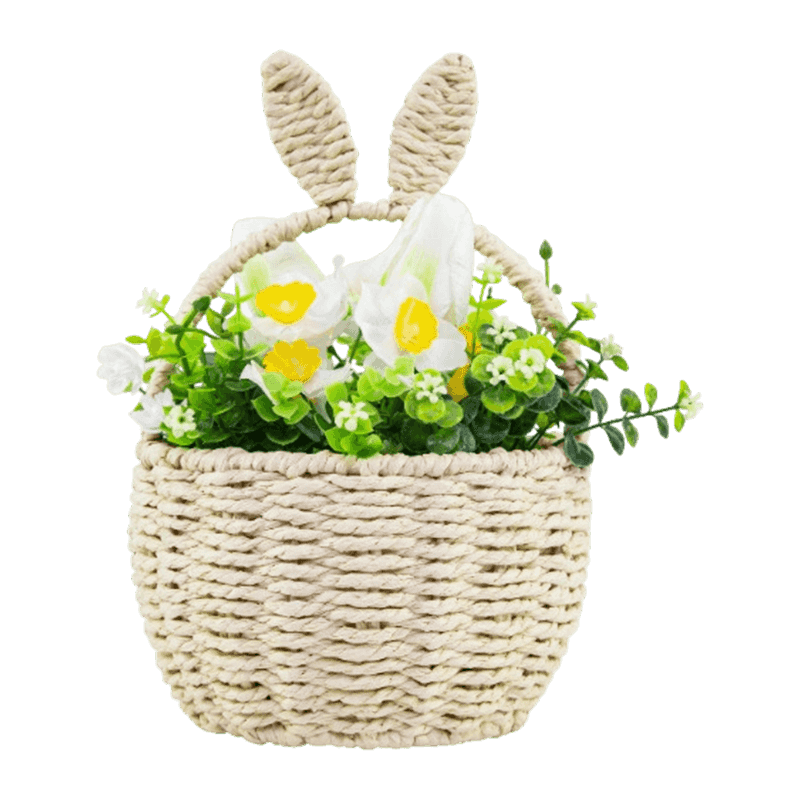 Artificial Daisy Flower In Rabbit Paper Basket