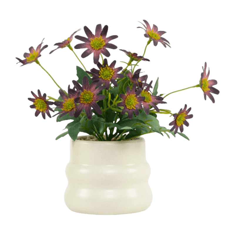 Artificial Daisy Flower In Ceramic Pot 23cm