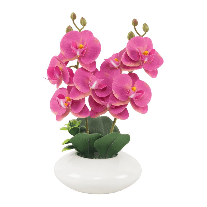 12.6"Artificial Orchid X 8 Flowers In Ceramic Pot 12.6"Artificial Orchid X 8 Flowers In Ceramic Pot