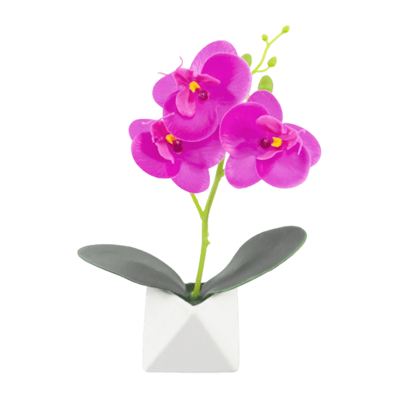 9.5"Artificial Potted Orchid In Ceramic Pot