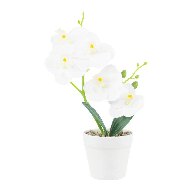 10.6"Artificial Orchid With 5 Flowers In PP Pot