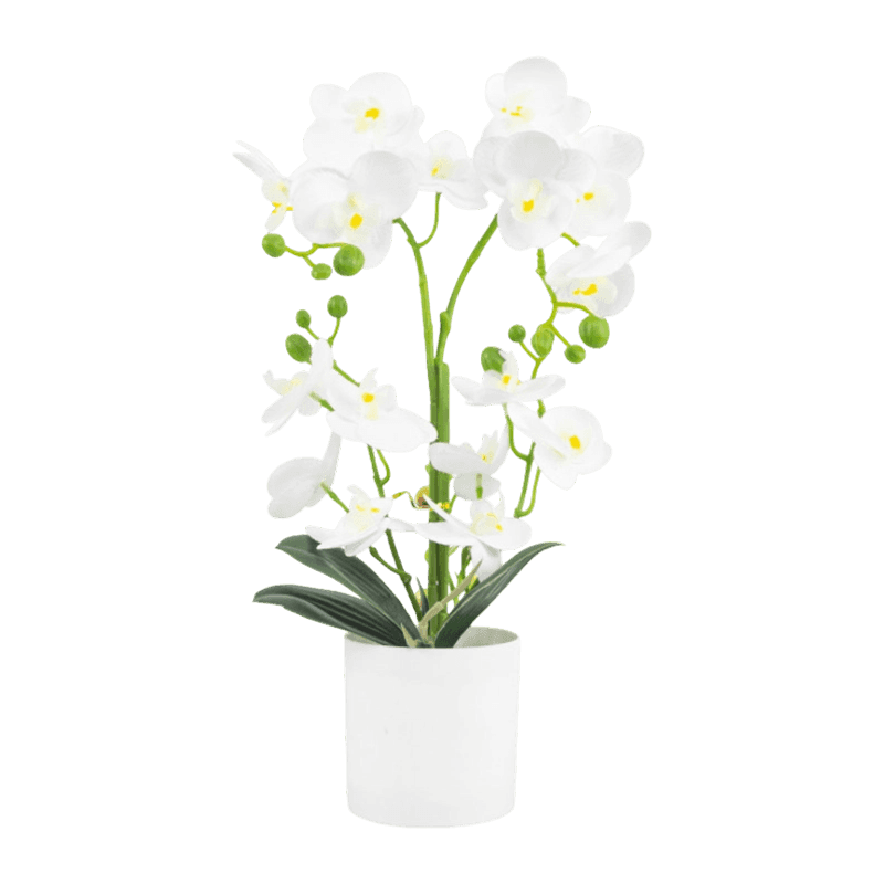 15.8"Artificial Orchid With 18 Flowers In PP Pot