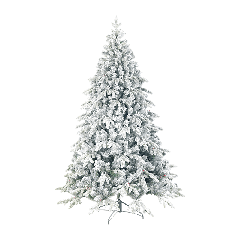 PE PVC Flocked Christmas Tree Double Sided 5 Branch